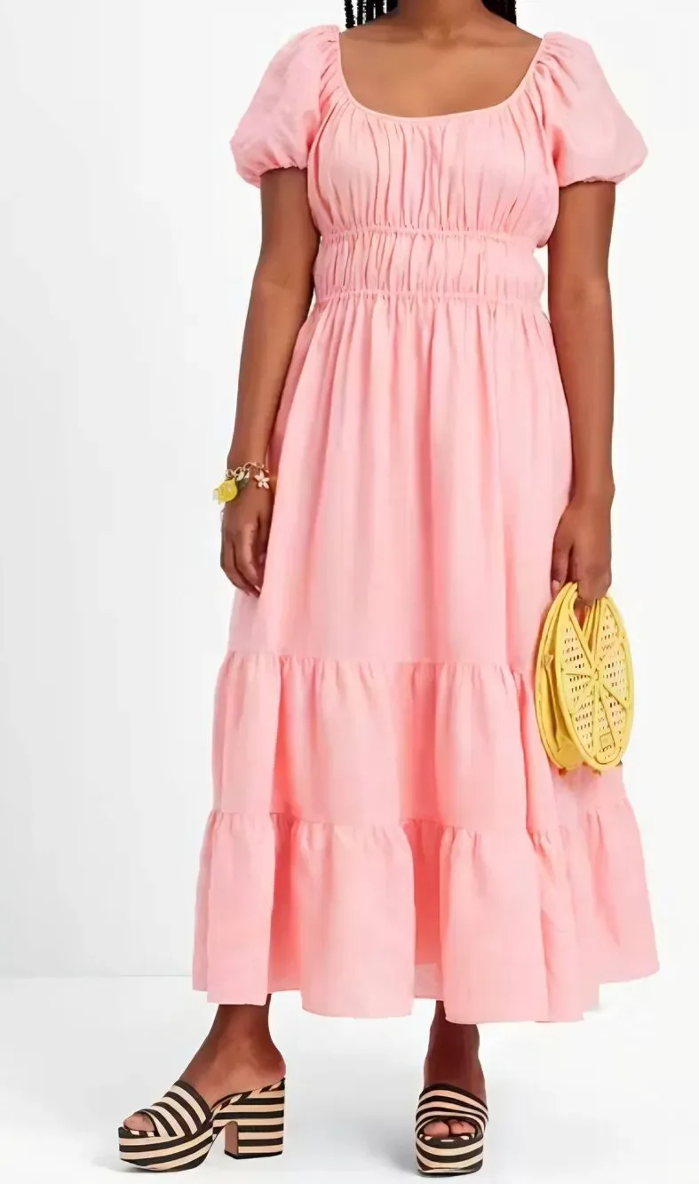 Kate Spade Linen Riviera Dress In Pink Sz XXL